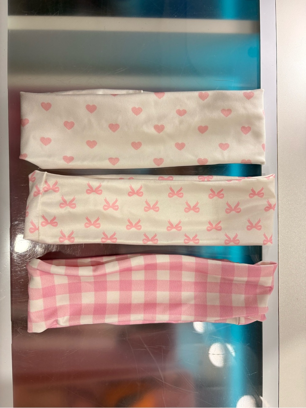 Set of Three Pink Patterned Kids Headbands